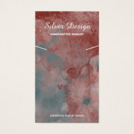 Red Auburn Watercolor Necklace - Visning Card Visitkort