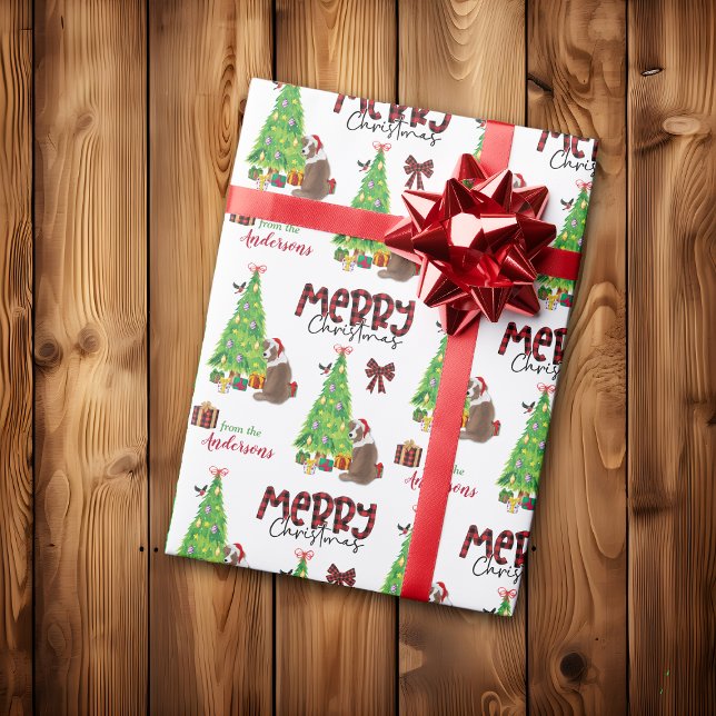 Red Aussie Hund, Bird and Julgran Presentpapper (Skapare uppladdad)