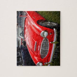 Red Austin Healey 3000 klassisk bil Pussel