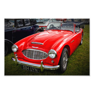 Red Austin Healey 3000 klassisk sportbil Fototryck