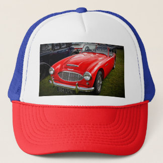 Red Austin Healey 3000 klassisk sportbil Keps
