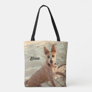 Red Australian Cattle Hund - Heeler - i snö Tygkasse