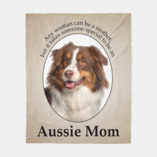 Red Australian shepherd Mamma Fleecefilt