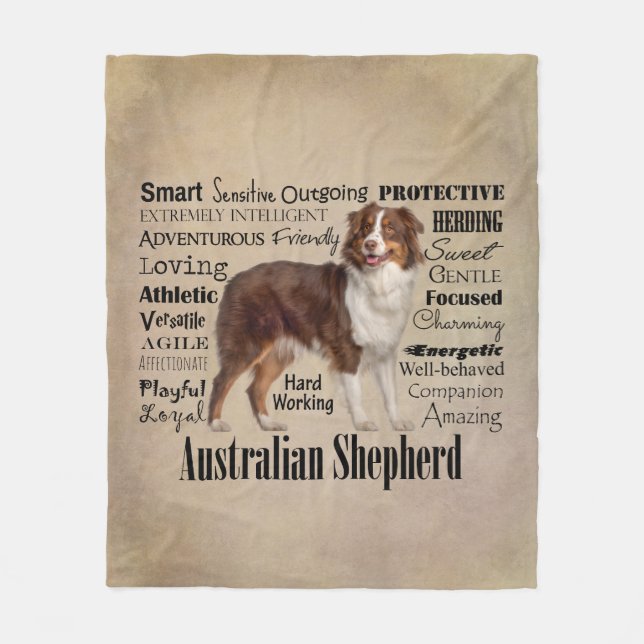 Red Australian shepherd Traits Fleecefilt (Framsidan)