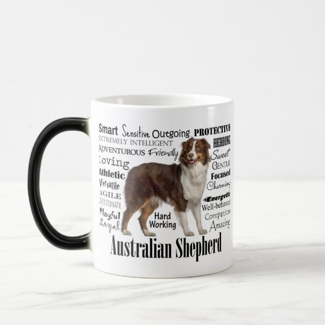 Red Australian shepherd Traits Magisk Mugg (Vänster)