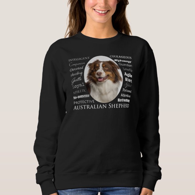 Red Australian shepherd Traits T Shirt (Framsida)