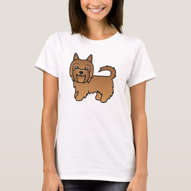 Red Australian Terrier Cute Tecknad hund T Shirt (Framsida)