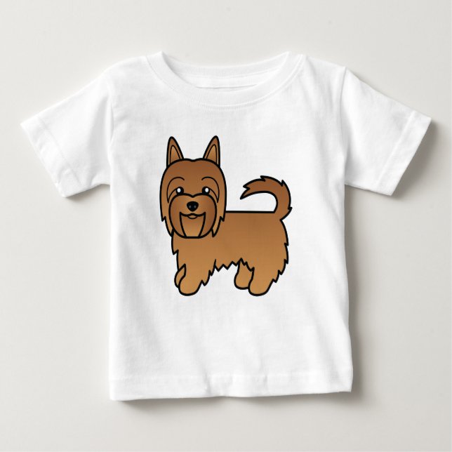 Red Australian Terrier Hund Tecknad Teckning T-shirt (Framsida)