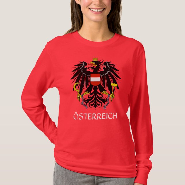 RED Austria Arm ’Österreich’ Långärmad T-Shirt (Framsida)