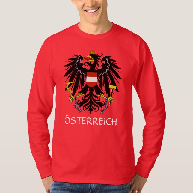 RED Austria Arm ’Österreich’ Långärmad T-Shirt (Framsida)