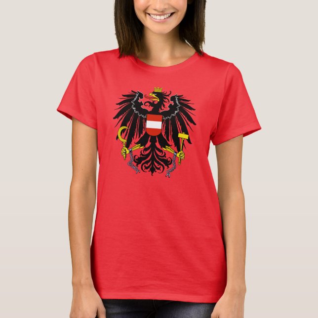 RED Austria Jackar Arm T-Shirt (Framsida)