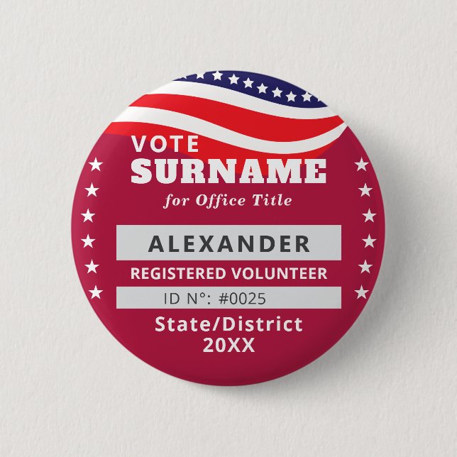 RED Authorized Volunteer 2026 Election Campaign ID Knapp (Framsida)
