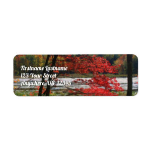 Red Autumn Foliage Marsh Orton Effect Adress Returadress Etikett