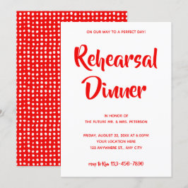 Red Avslappnad Script | Repetitionsmiddagsinbjudan Inbjudningar