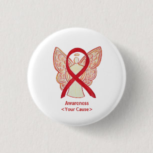 Red Awareness Ribbon Angel Anpassningsbar Art Stif Knapp