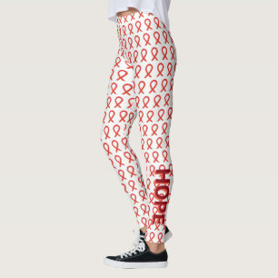 Red Awareness Ribbon Hope and Cure Anpassningsbar Leggings