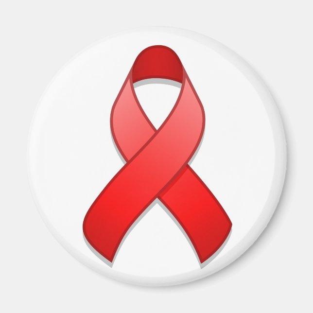 Red Awareness Ribbon Magnet (Framsidan)