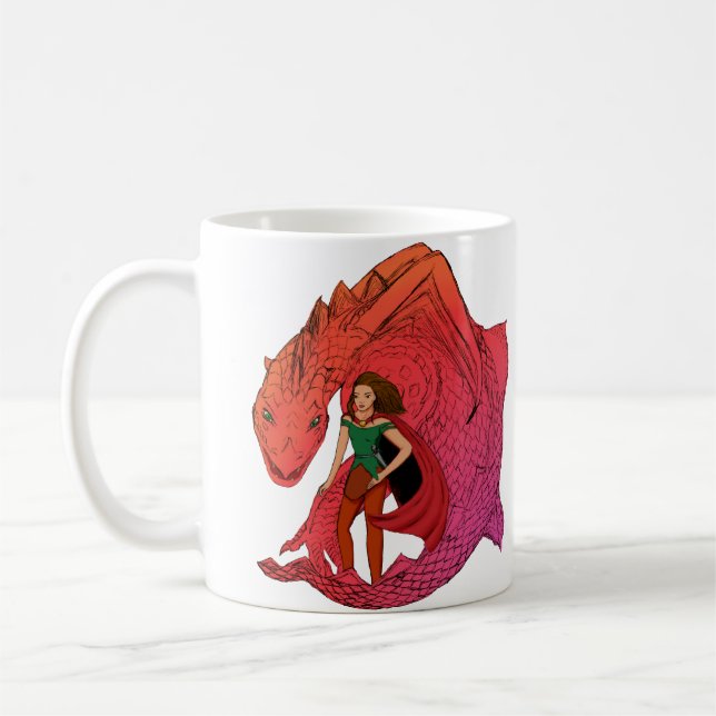Red Baby Dragon Kaffemugg (Vänster)
