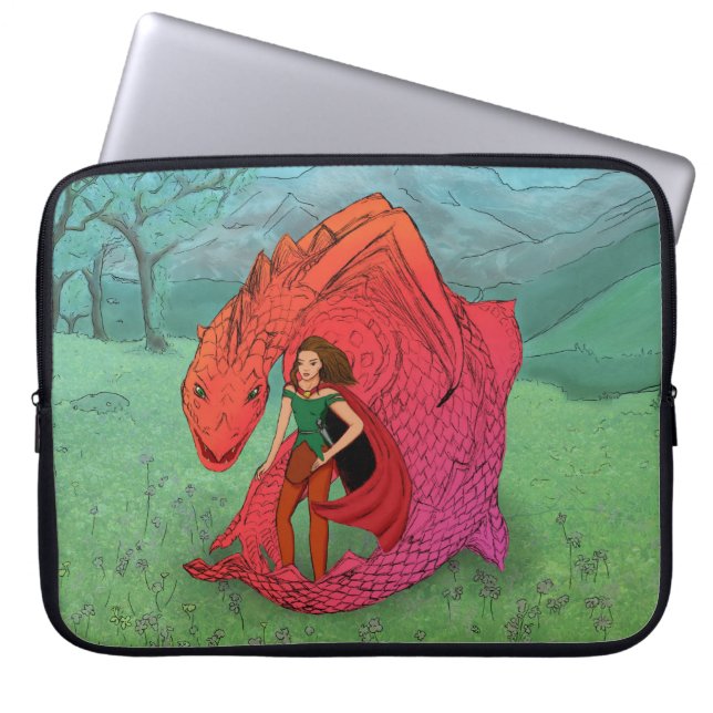 Red Baby Dragon Laptop Fodral (Framsidan)
