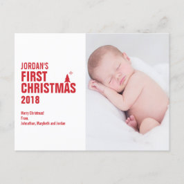Red Baby Första julfotopapport Helg Vykort