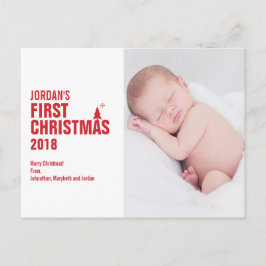 Red Baby Första julfotopapport Helg Vykort