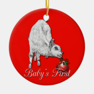 Red Baby Första julprydnaden Julgransprydnad Keramik