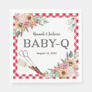 Red Baby-Q Shower Personlig Napkins Pappersservett