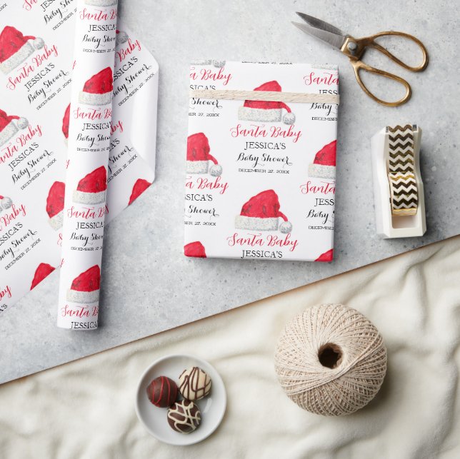 Red Baby Shower för julvintervinter i Baby Presentpapper (Hantverk)