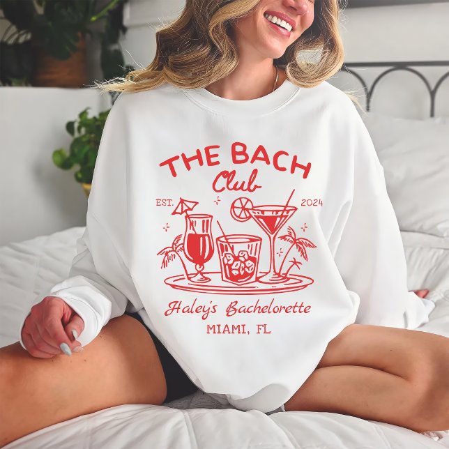 Red Bach Klubb Cocktail Beach Bachelorette T Shirt (Skapare uppladdad)
