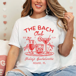 Red Bach Klubb Cocktail Beach Bachelorette T Shirt
