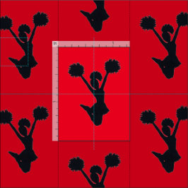 Red Background Cheer Silhouette Mindre image Tyg