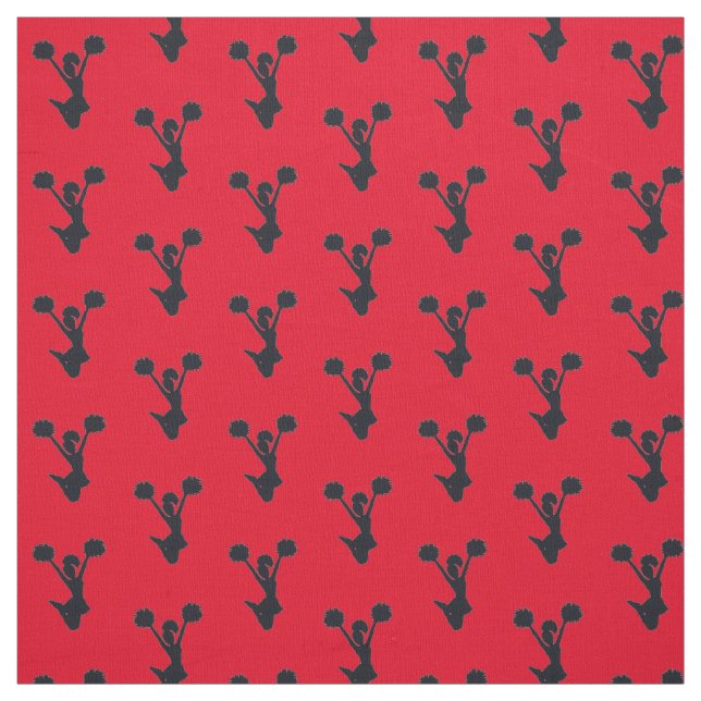 Red Background Cheer Silhouette Mindre image Tyg (Provkarta)