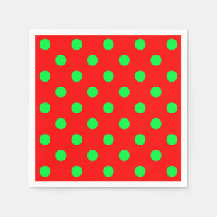 Red Background Grönt Polka dots Design Pappersservett