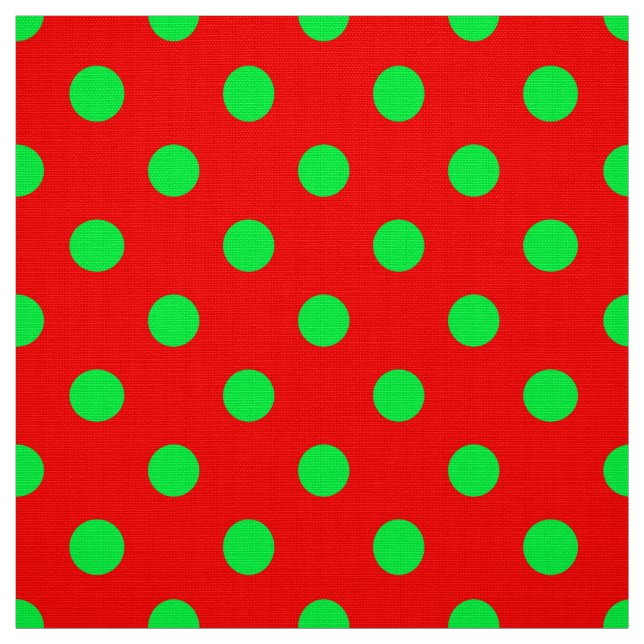 Red Background Grönt Polka dots Design Tyg (Provkarta)