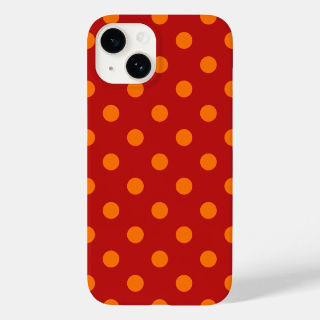 Red Background Orange Polka dots Design (Baksida)