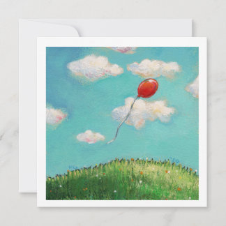 Red Balloon blå himmel vacker dag roligt party art