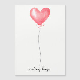 Red Balloon & Bow Sending Hugs Vänskap Magnetic