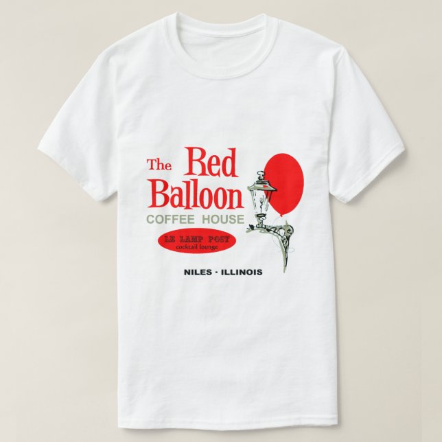 Red Balloon Coffee House, Niles, Illinois T Shirt (Design framsida)
