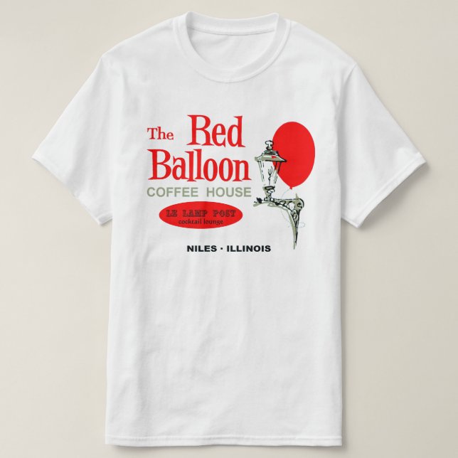Red Balloon Coffee House, Niles, Illinois Tee (Design framsida)