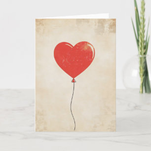 Red Balloon Kärlek Simple Helgkort