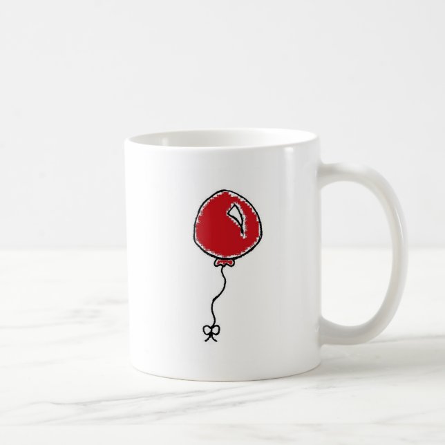 Red Balloon Party Dekoration Tecknad Kaffemugg (Höger)