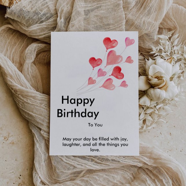 Red Balloon Printable Grattis på födelsedagen Card Julkort (Red Balloon Printable Happy Birthday Card)