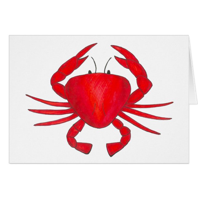 Red Baltimore Maryland Crab Beach Ocean Seafood Hälsningskort (Framsidan Horizontal)
