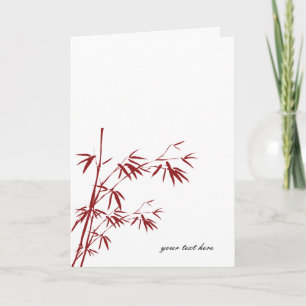 Red Bamboo Note Card Kort