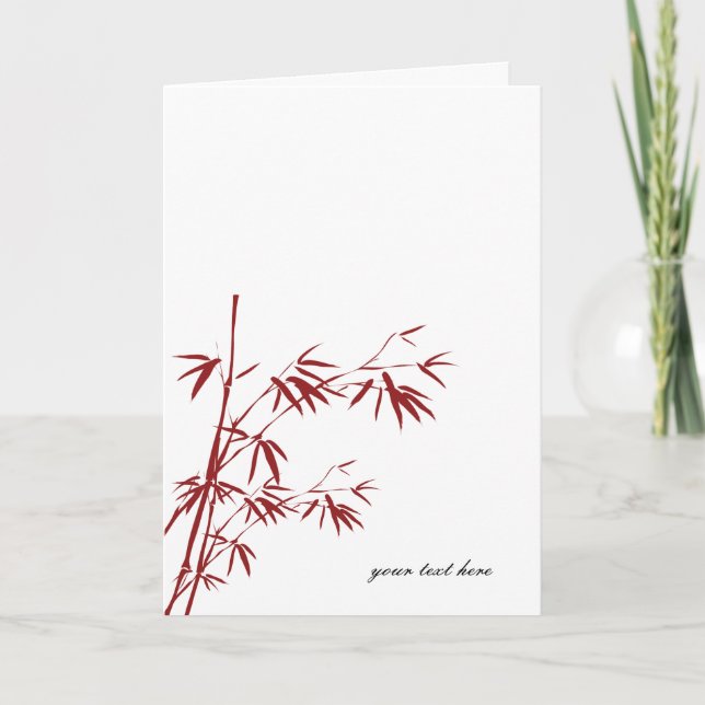 Red Bamboo Note Card Kort (Framsida)