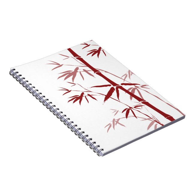 Red Bamboo Notebook Anteckningsbok Med Spiral (Högra Sidan)