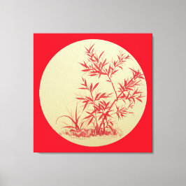 Red Bamboo - round - no Cally Canvastryck