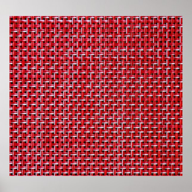 Red Bamboo Wicker Rattan Struktur Poster (Framsidan)