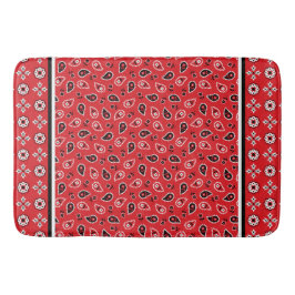 Red Bandana Boho Prints Badrumsmatta
