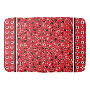 Red Bandana Boho Prints Badrumsmatta
